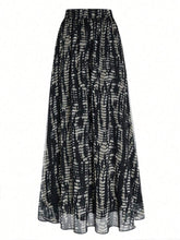 EMERY ROSE Women Casual Elastic Waist Full Allover Print A-Line Skirt, Suitable For Daily Wear And Outings, Autumn Maxi Women Outfit